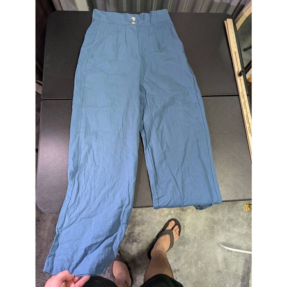 NWT Shein Vacay Blue Baggy Pants Women's - Picture 2 of 6